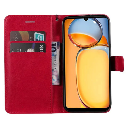 KT Leather Series-2 for Xiaomi Redmi 13C 4G / Poco C65 4G Case Solid Color Flip Stand Cellphone Cover