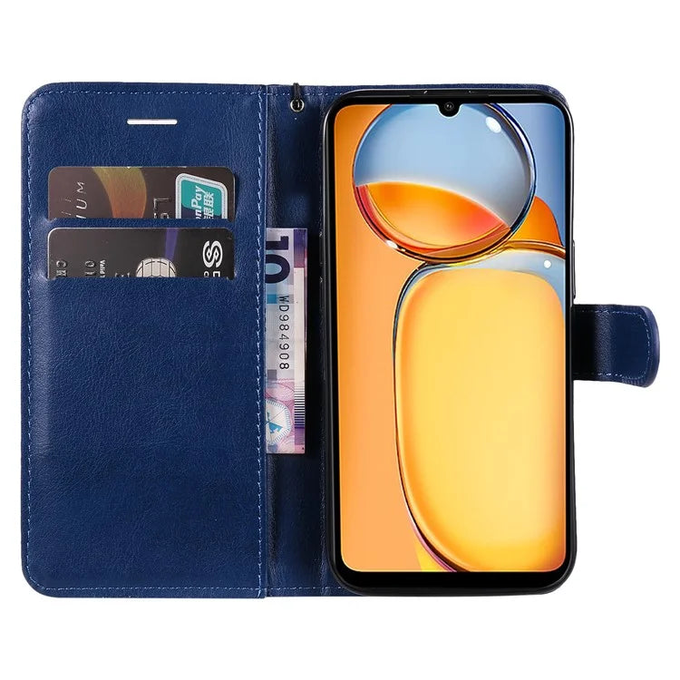 KT Leather Series-2 for Xiaomi Redmi 13C 4G / Poco C65 4G Case Solid Color Flip Stand Cellphone Cover
