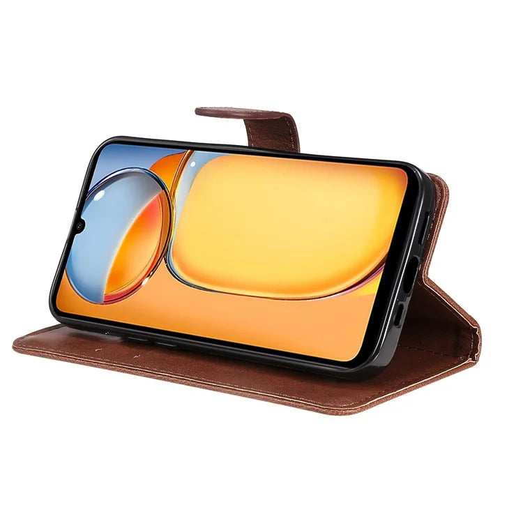 KT Leather Series-2 for Xiaomi Redmi 13C 4G / Poco C65 4G Case Solid Color Flip Stand Cellphone Cover