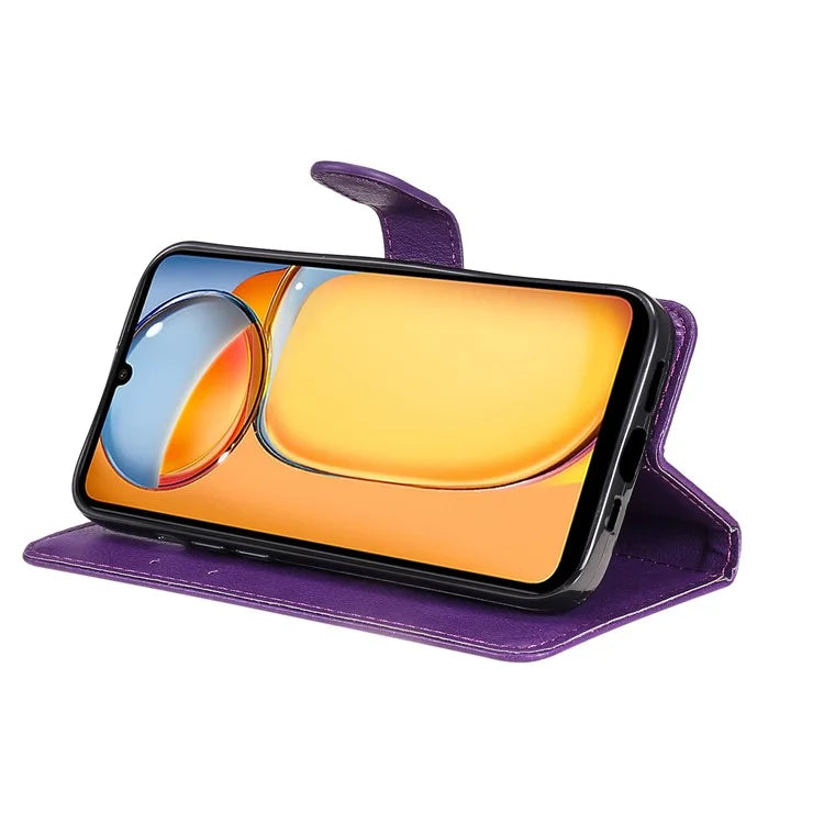 KT Leather Series-2 for Xiaomi Redmi 13C 4G / Poco C65 4G Case Solid Color Flip Stand Cellphone Cover