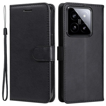 KT Leather Series-2 for Xiaomi 14 Case TPU+PU Leather Solid Color Phone Protector