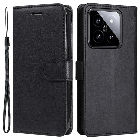 KT Leather Series-2 for Xiaomi 14 Case TPU+PU Leather Solid Color Phone Protector