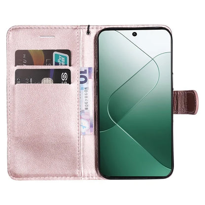 KT Leather Series-2 for Xiaomi 14 Case TPU+PU Leather Solid Color Phone Protector