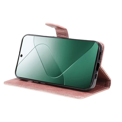 KT Leather Series-2 for Xiaomi 14 Case TPU+PU Leather Solid Color Phone Protector