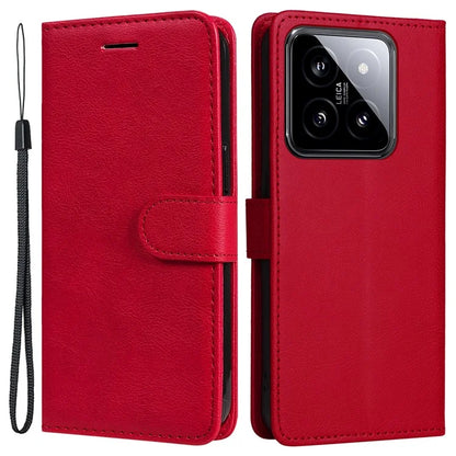 KT Leather Series-2 for Xiaomi 14 Case TPU+PU Leather Solid Color Phone Protector