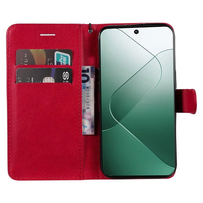 KT Leather Series-2 for Xiaomi 14 Case TPU+PU Leather Solid Color Phone Protector