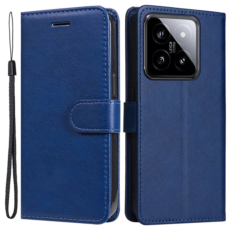 KT Leather Series-2 for Xiaomi 14 Case TPU+PU Leather Solid Color Phone Protector