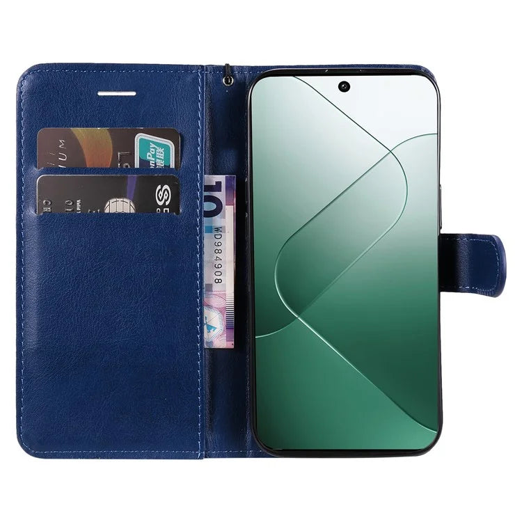 KT Leather Series-2 for Xiaomi 14 Case TPU+PU Leather Solid Color Phone Protector