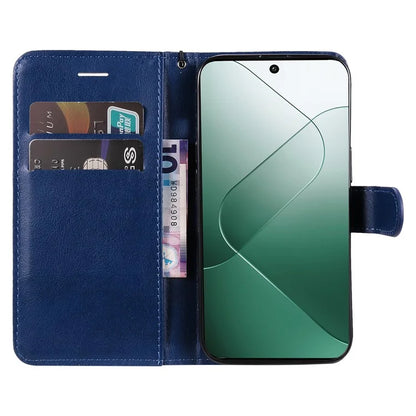 KT Leather Series-2 for Xiaomi 14 Case TPU+PU Leather Solid Color Phone Protector