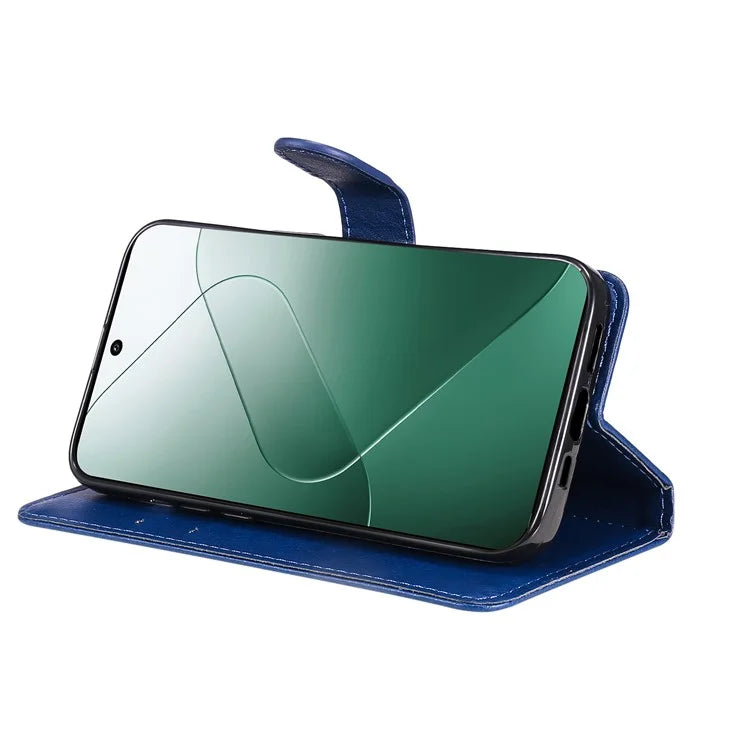 KT Leather Series-2 for Xiaomi 14 Case TPU+PU Leather Solid Color Phone Protector