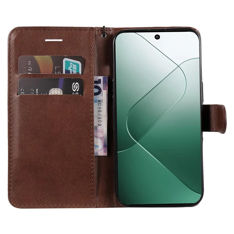 KT Leather Series-2 for Xiaomi 14 Case TPU+PU Leather Solid Color Phone Protector