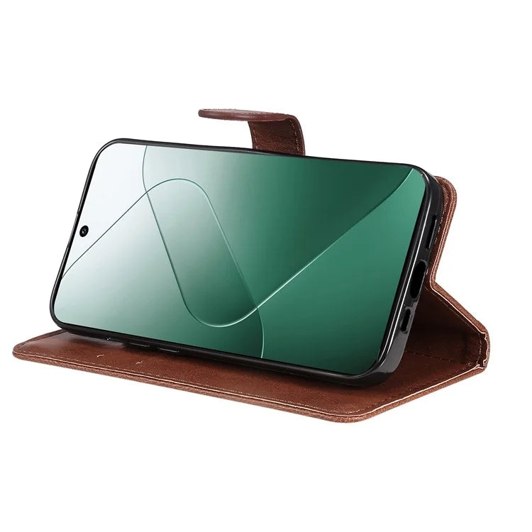 KT Leather Series-2 for Xiaomi 14 Case TPU+PU Leather Solid Color Phone Protector