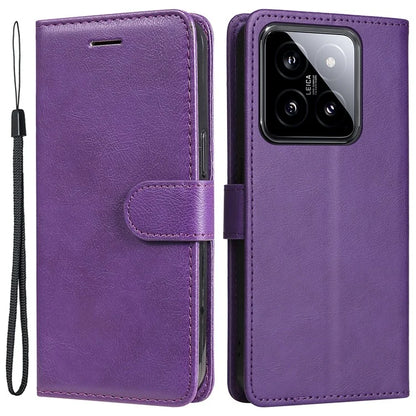 KT Leather Series-2 for Xiaomi 14 Case TPU+PU Leather Solid Color Phone Protector