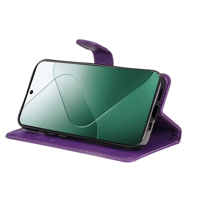 KT Leather Series-2 for Xiaomi 14 Case TPU+PU Leather Solid Color Phone Protector