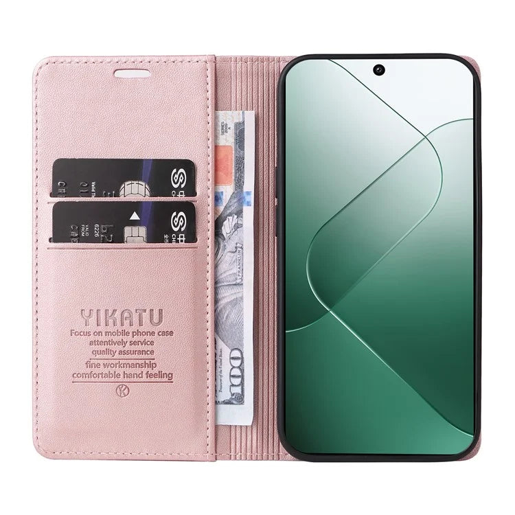 YIKATU YK-001 for Xiaomi 14 Case Anti-drop PU Leather Wallet Phone Cover