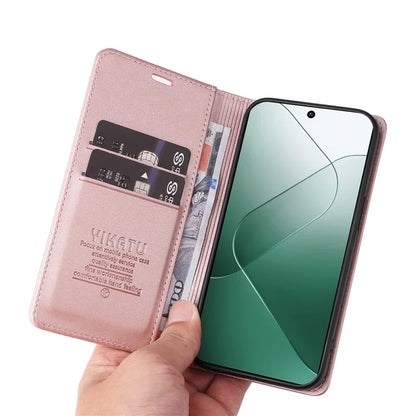 YIKATU YK-001 for Xiaomi 14 Case Anti-drop PU Leather Wallet Phone Cover