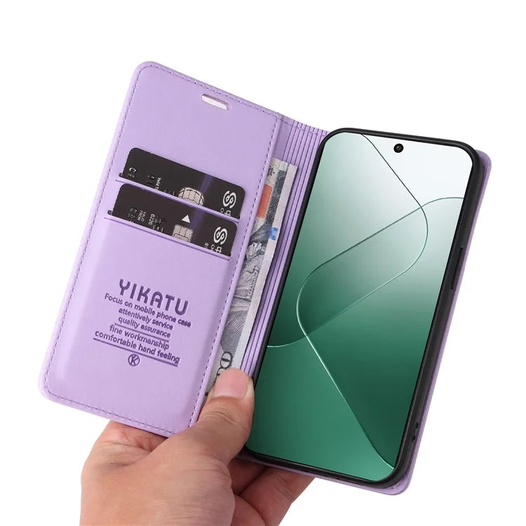 YIKATU YK-001 for Xiaomi 14 Case Anti-drop PU Leather Wallet Phone Cover