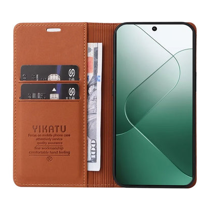 YIKATU YK-001 for Xiaomi 14 Case Anti-drop PU Leather Wallet Phone Cover