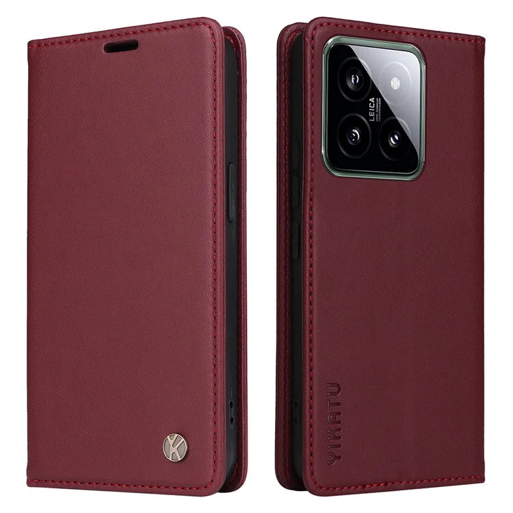 YIKATU YK-001 for Xiaomi 14 Case Anti-drop PU Leather Wallet Phone Cover