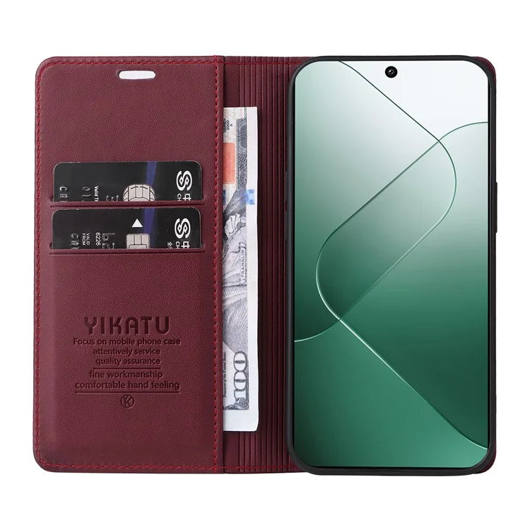YIKATU YK-001 for Xiaomi 14 Case Anti-drop PU Leather Wallet Phone Cover
