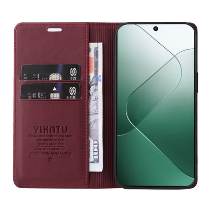 YIKATU YK-001 for Xiaomi 14 Case Anti-drop PU Leather Wallet Phone Cover