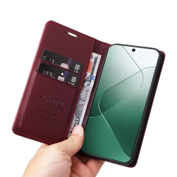 YIKATU YK-001 for Xiaomi 14 Case Anti-drop PU Leather Wallet Phone Cover
