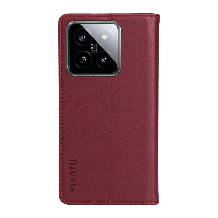 YIKATU YK-001 for Xiaomi 14 Case Anti-drop PU Leather Wallet Phone Cover