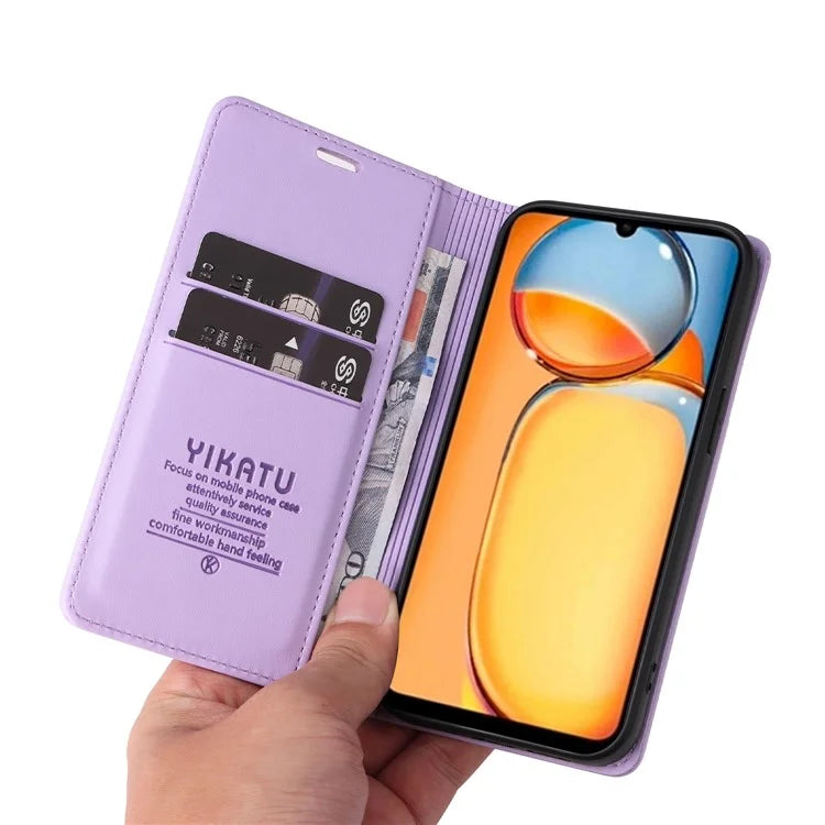 YIKATU YK-001 For Xiaomi Redmi 13C 4G / Poco C65 4G Case Anti-scratch Leather Flip Stand Phone Cover