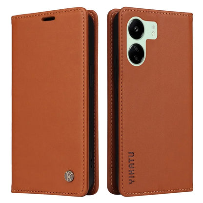 YIKATU YK-001 For Xiaomi Redmi 13C 4G / Poco C65 4G Case Anti-scratch Leather Flip Stand Phone Cover