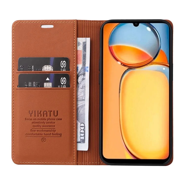 YIKATU YK-001 For Xiaomi Redmi 13C 4G / Poco C65 4G Case Anti-scratch Leather Flip Stand Phone Cover