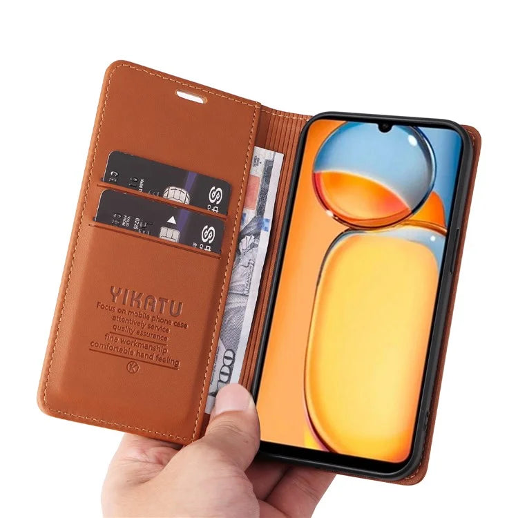 YIKATU YK-001 For Xiaomi Redmi 13C 4G / Poco C65 4G Case Anti-scratch Leather Flip Stand Phone Cover
