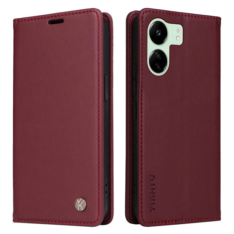 YIKATU YK-001 For Xiaomi Redmi 13C 4G / Poco C65 4G Case Anti-scratch Leather Flip Stand Phone Cover