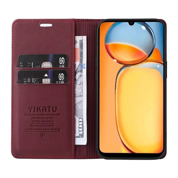 YIKATU YK-001 For Xiaomi Redmi 13C 4G / Poco C65 4G Case Anti-scratch Leather Flip Stand Phone Cover