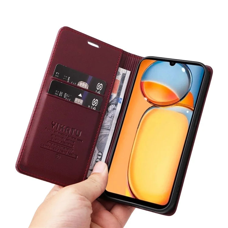 YIKATU YK-001 For Xiaomi Redmi 13C 4G / Poco C65 4G Case Anti-scratch Leather Flip Stand Phone Cover