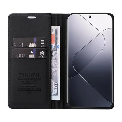 YIKATU YK-001 For Xiaomi 14 Pro Case Leather Phone Cover with Wallet and Card Slot
