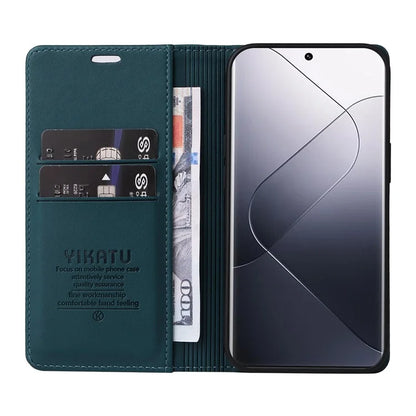 YIKATU YK-001 For Xiaomi 14 Pro Case Leather Phone Cover with Wallet and Card Slot