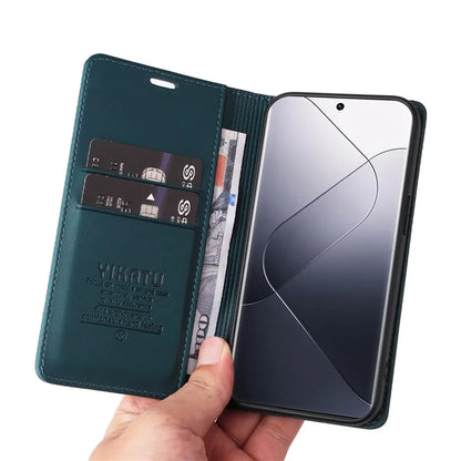 YIKATU YK-001 For Xiaomi 14 Pro Case Leather Phone Cover with Wallet and Card Slot