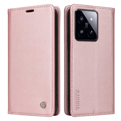 YIKATU YK-001 For Xiaomi 14 Pro Case Leather Phone Cover with Wallet and Card Slot