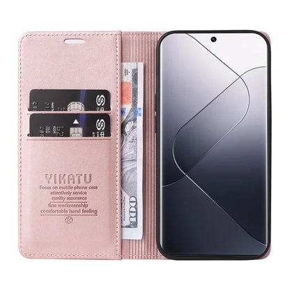 YIKATU YK-001 For Xiaomi 14 Pro Case Leather Phone Cover with Wallet and Card Slot