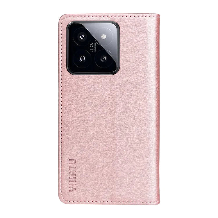 YIKATU YK-001 For Xiaomi 14 Pro Case Leather Phone Cover with Wallet and Card Slot
