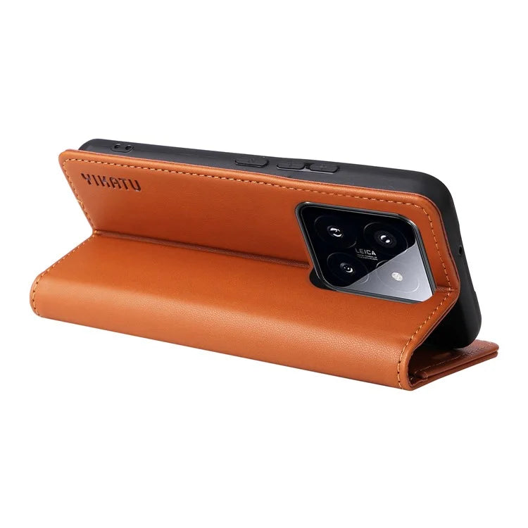 YIKATU YK-001 For Xiaomi 14 Pro Case Leather Phone Cover with Wallet and Card Slot