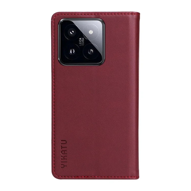 YIKATU YK-001 For Xiaomi 14 Pro Case Leather Phone Cover with Wallet and Card Slot