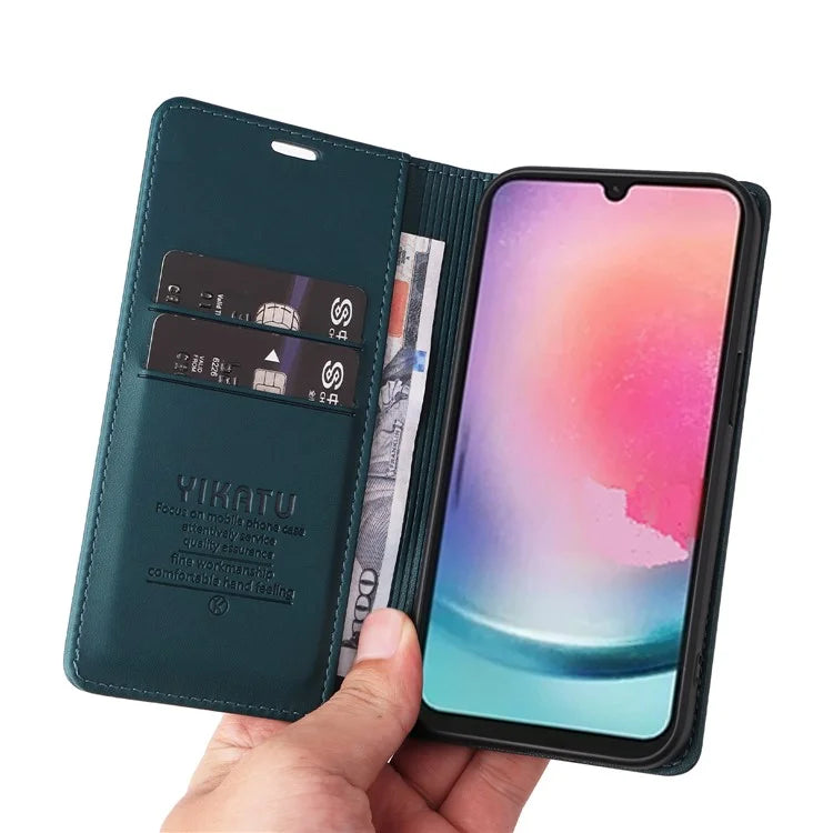 YIKATU YK-001 For Samsung Galaxy A25 5G (Global) (161.0 x 76.5 x 8.3mm) Case Magnetic Auto Closing Stand Cell Phone Cover