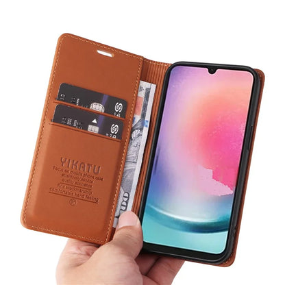 YIKATU YK-001 For Samsung Galaxy A25 5G (Global) (161.0 x 76.5 x 8.3mm) Case Magnetic Auto Closing Stand Cell Phone Cover