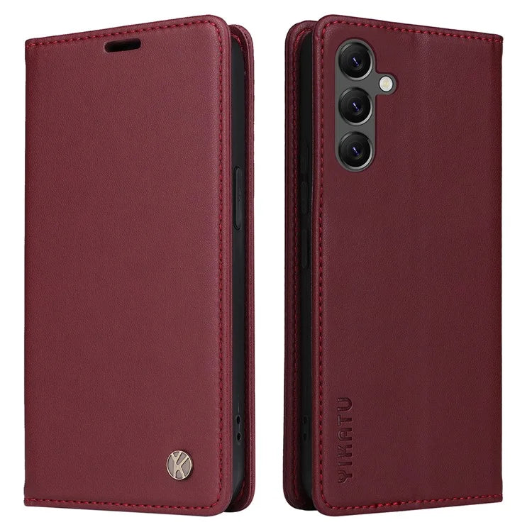 YIKATU YK-001 For Samsung Galaxy A25 5G (Global) (161.0 x 76.5 x 8.3mm) Case Magnetic Auto Closing Stand Cell Phone Cover