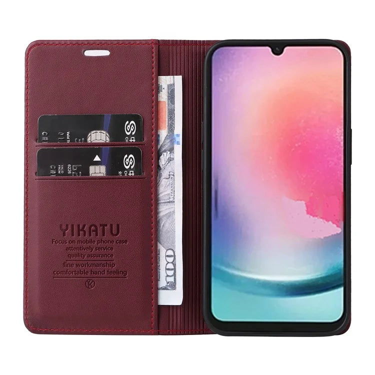 YIKATU YK-001 For Samsung Galaxy A25 5G (Global) (161.0 x 76.5 x 8.3mm) Case Magnetic Auto Closing Stand Cell Phone Cover