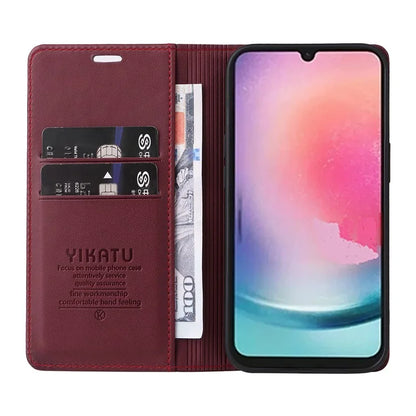 YIKATU YK-001 For Samsung Galaxy A25 5G (Global) (161.0 x 76.5 x 8.3mm) Case Magnetic Auto Closing Stand Cell Phone Cover