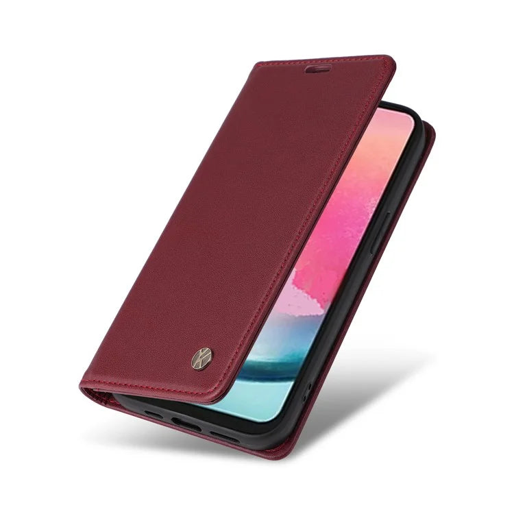 YIKATU YK-001 For Samsung Galaxy A25 5G (Global) (161.0 x 76.5 x 8.3mm) Case Magnetic Auto Closing Stand Cell Phone Cover