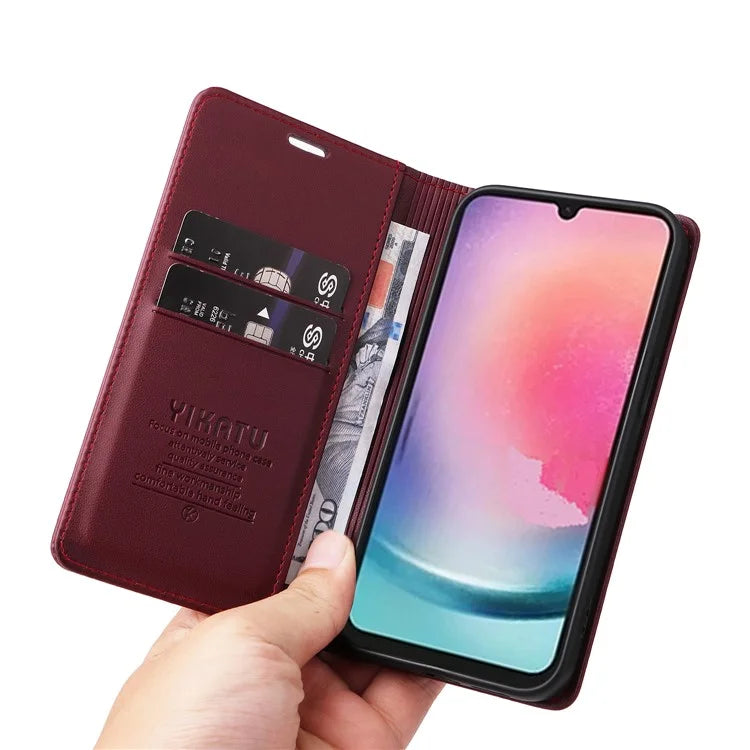 YIKATU YK-001 For Samsung Galaxy A25 5G (Global) (161.0 x 76.5 x 8.3mm) Case Magnetic Auto Closing Stand Cell Phone Cover