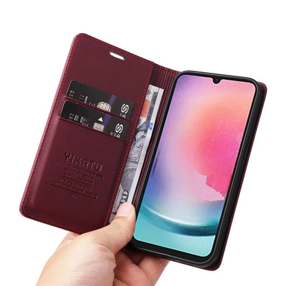YIKATU YK-001 For Samsung Galaxy A25 5G (Global) (161.0 x 76.5 x 8.3mm) Case Magnetic Auto Closing Stand Cell Phone Cover